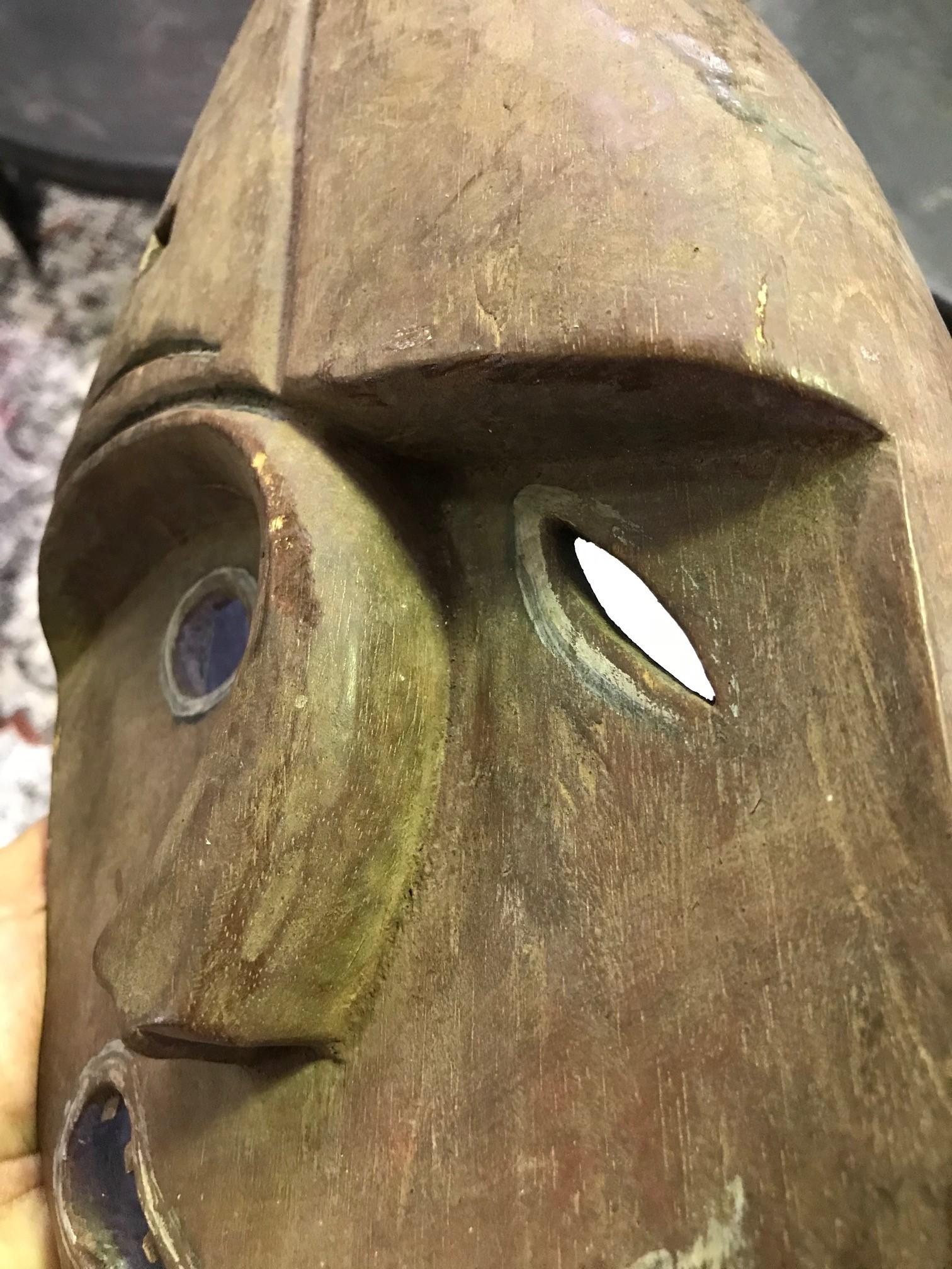 Yupik Yup'ik Native American Alaska Polychrome Wood Anthropomorphic Spirit Mask 6