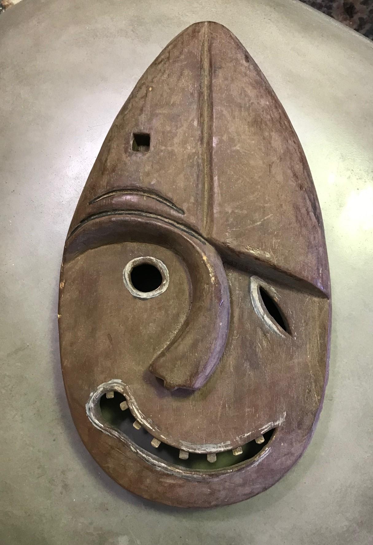 Yupik Yup'ik Native American Alaska Polychrome Wood Anthropomorphic Spirit Mask 8