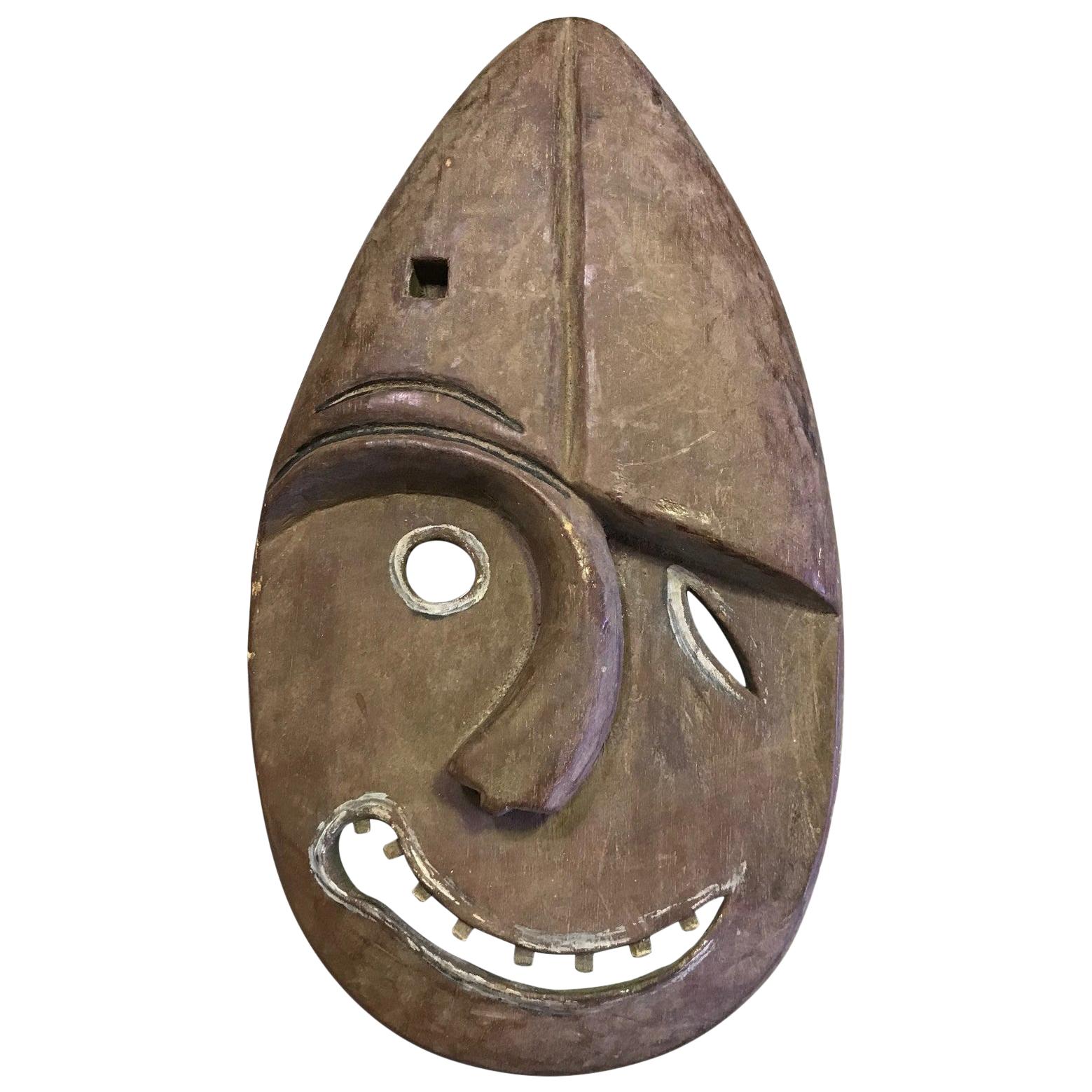 Yupik Yup'ik Native American Alaska Polychrome Wood Anthropomorphic Spirit Mask