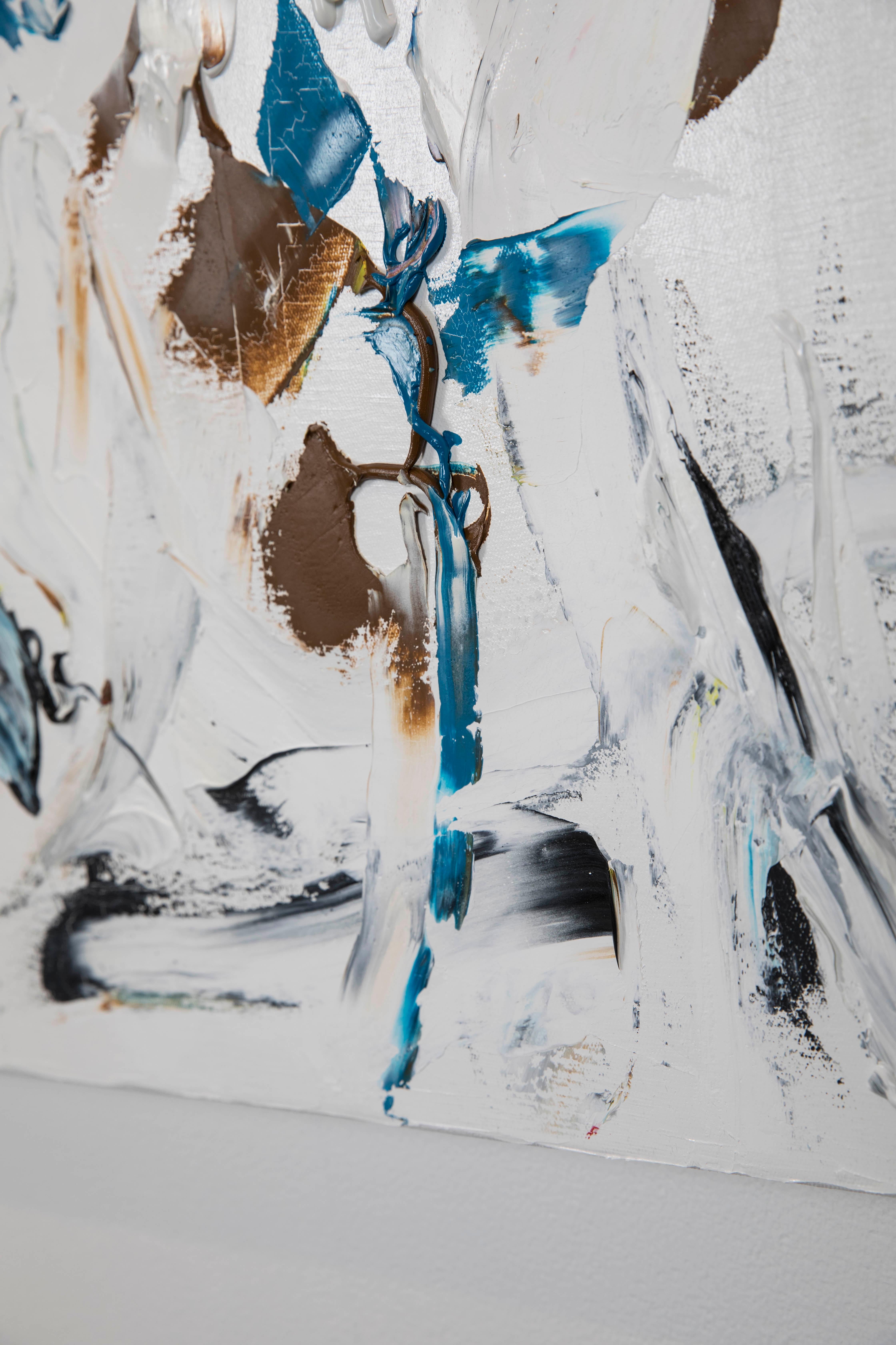 CHAOS I - quadro astratto contemporaneo e colorato con foglia d'oro in vendita 6