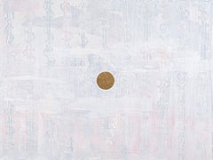 Peinture abstraite à l'huile et à la feuille d'or « MONEY - GOLD CENTER PAINTING », enseignes en dollars