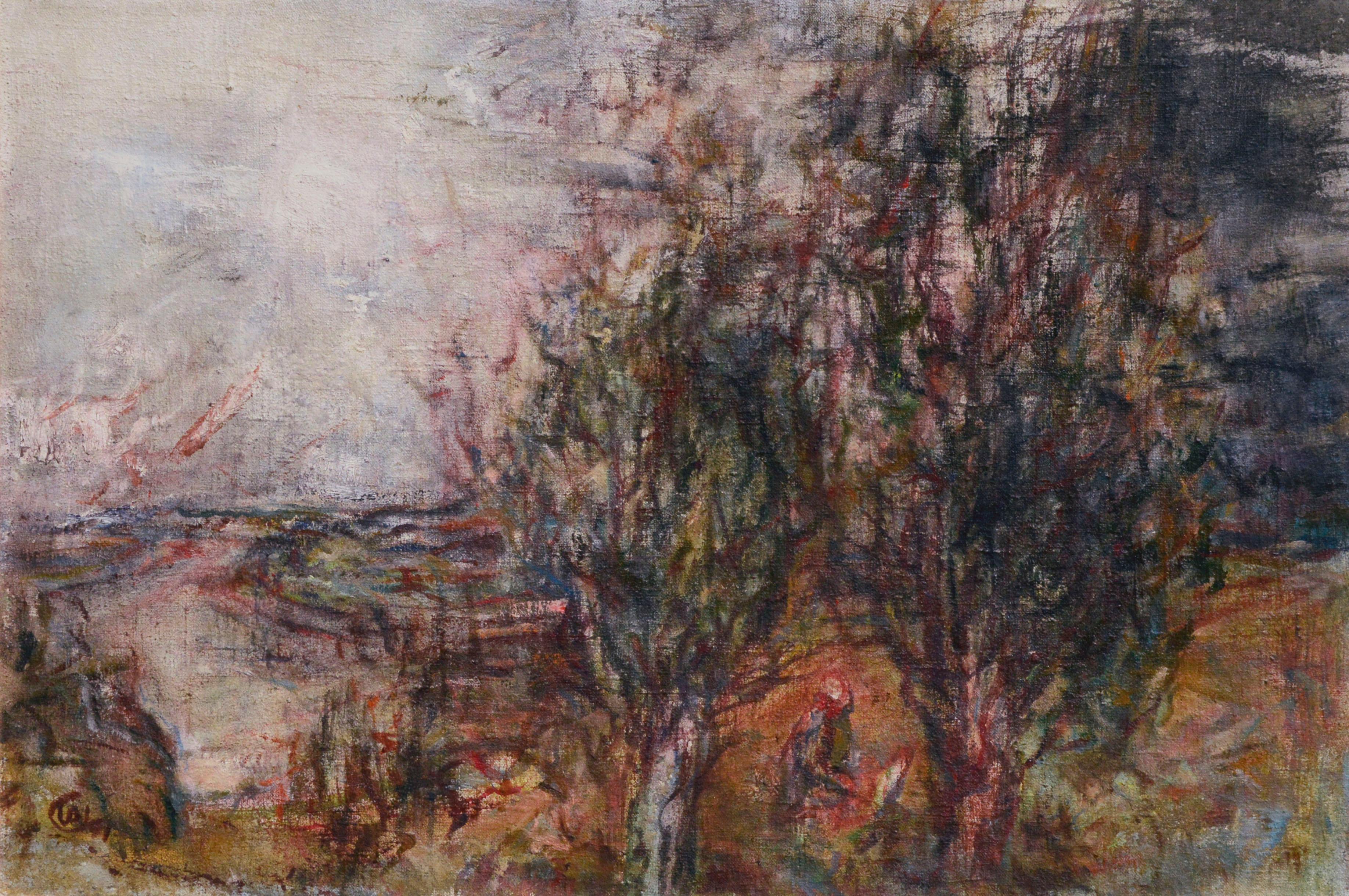 At the Bend - Paesaggio russo astratto di Yuri Gusev in vendita 1