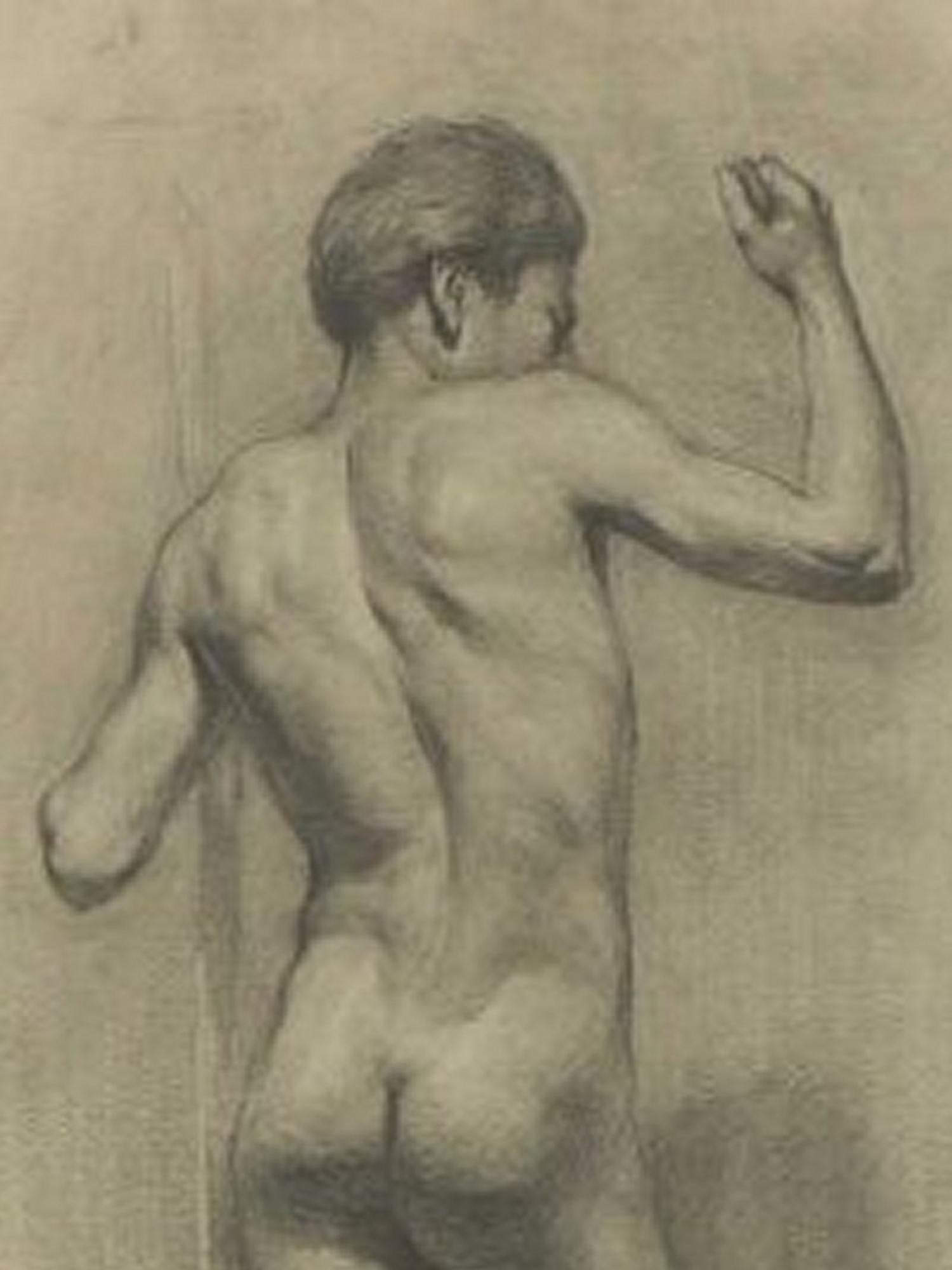 Mid-Century Modern Yuri Gusev « Russ, Young Standing Male Nude », signé et daté de55 en vente