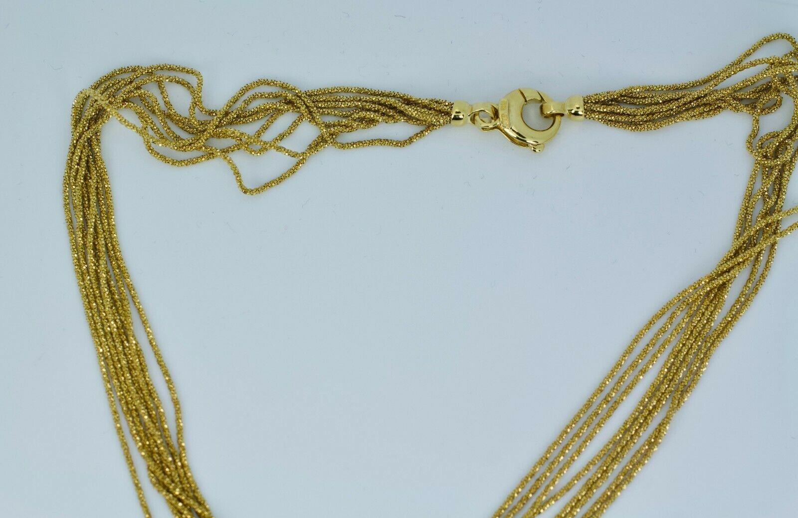 Women's or Men's Yuri Ichihashi 18 Karat Gold White Round Diamond Y Shape Mulit-Strand Necklace