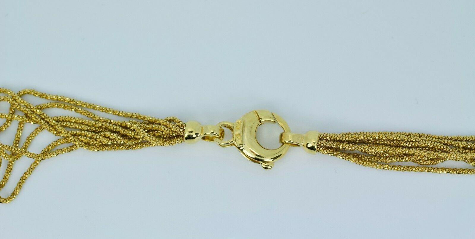 Yuri Ichihashi 18 Karat Gold White Round Diamond Y Shape Mulit-Strand Necklace 1