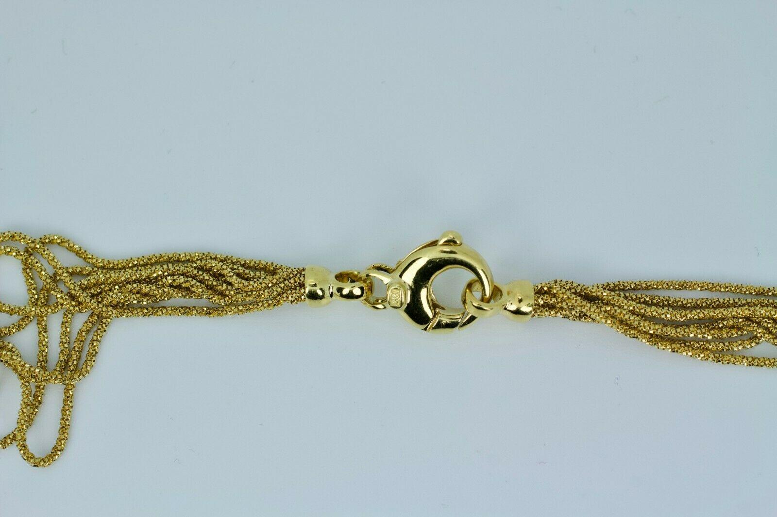 Yuri Ichihashi 18 Karat Gold White Round Diamond Y Shape Mulit-Strand Necklace 2
