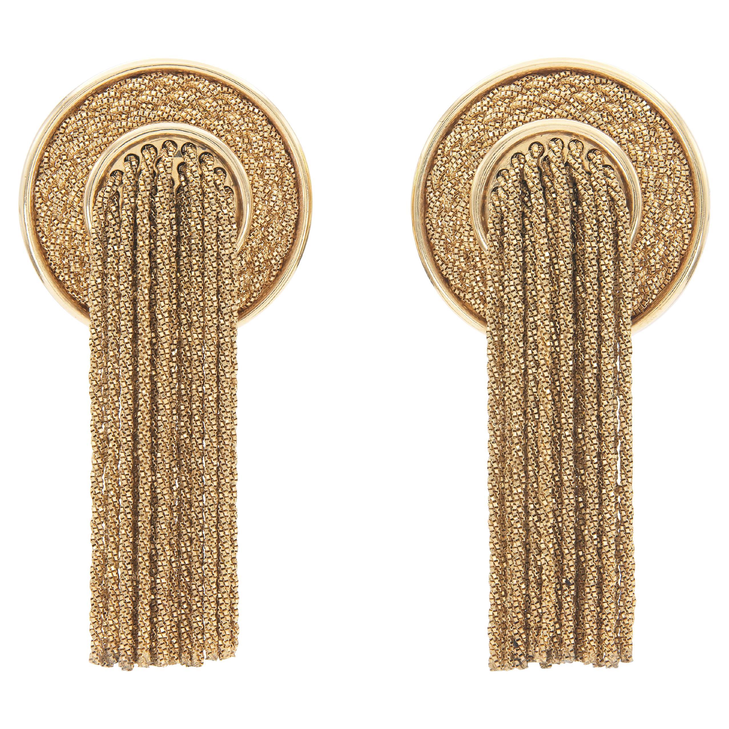 Yuri Ichihashi Gold Tassel Earrings For Sale