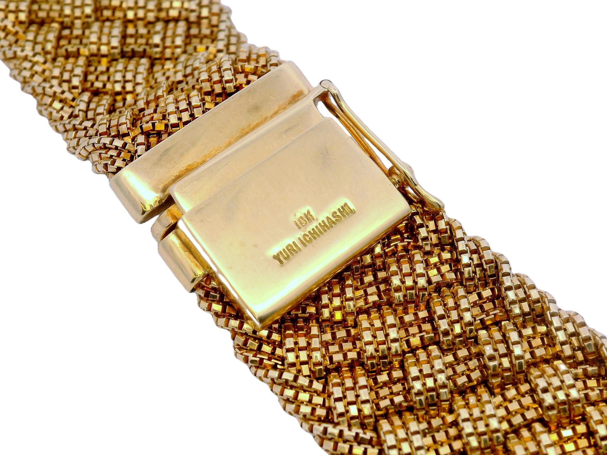 Yuri Ichihashi Micro Braided Choker Necklace Made in 18K Yellow Gold In Excellent Condition In Fairfield, CT