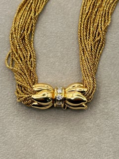 Yuri Ichihashi "Silken Gold" Necklace with Diamond Clasp in 18 Karat Yellow Gold