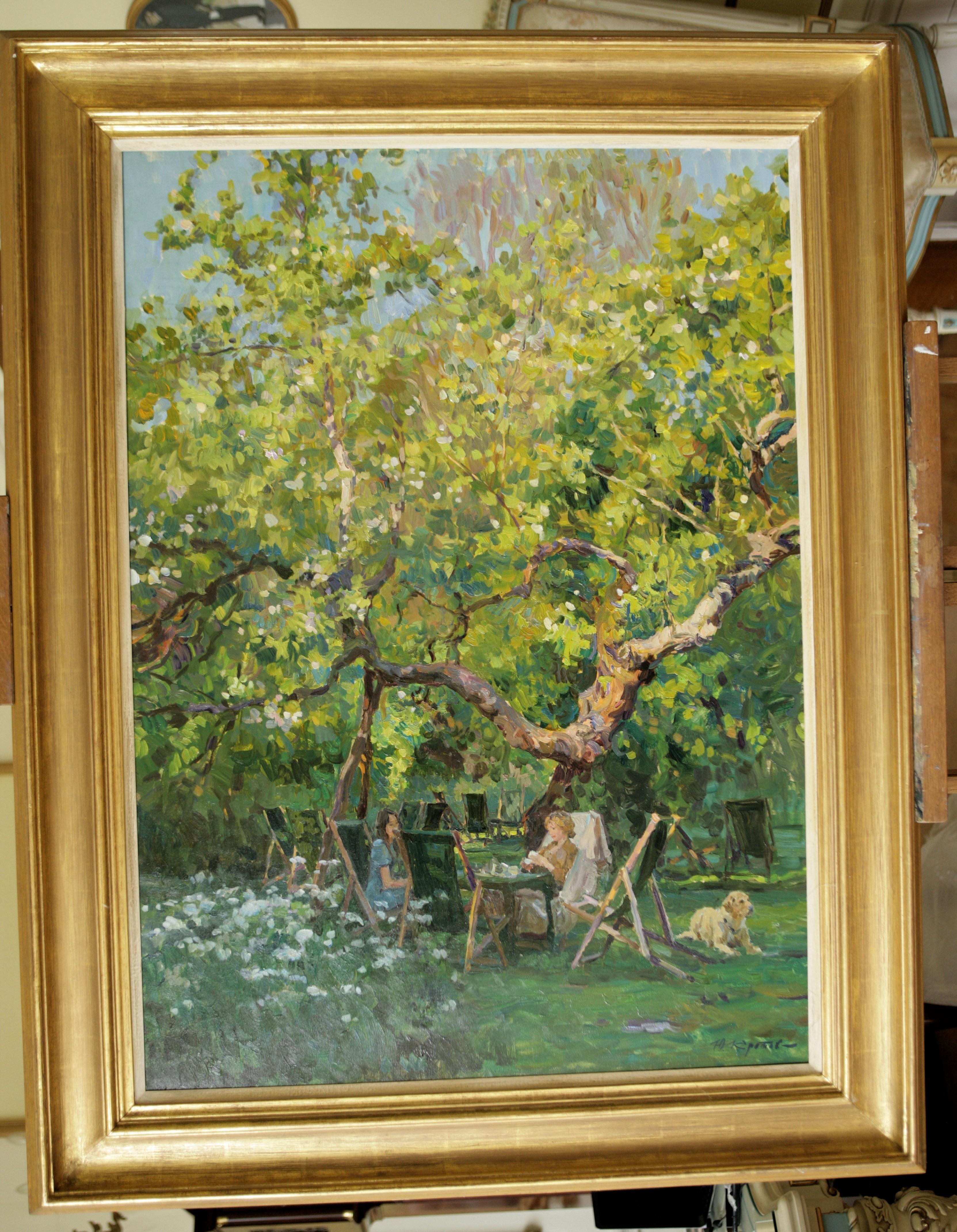 CONVERSACIÓN BAJO EL ÁRBOL ANCIANO..Yuri Krotov.artista ruso contemporáneo en venta 9