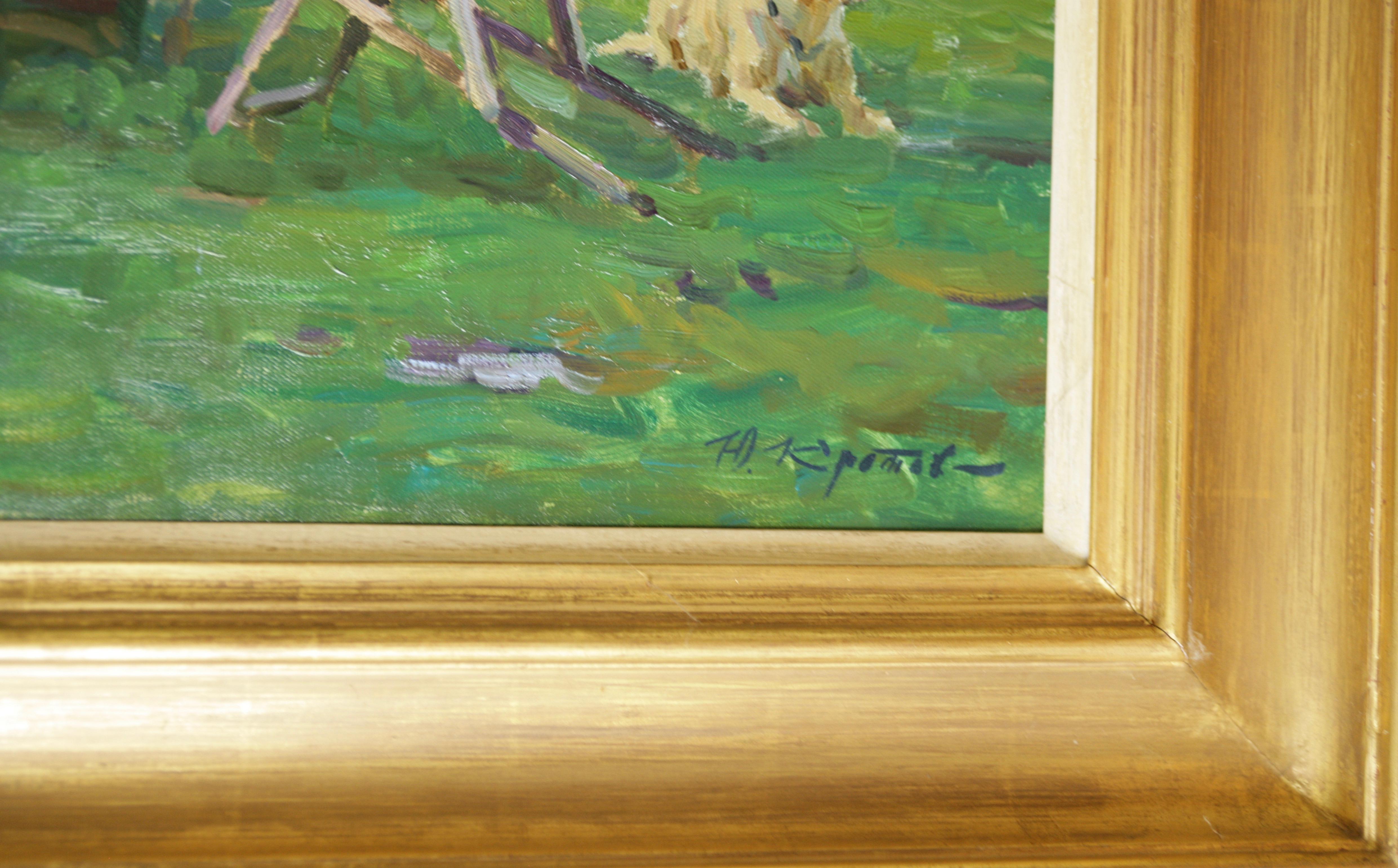 CONVERSACIÓN BAJO EL ÁRBOL ANCIANO..Yuri Krotov.artista ruso contemporáneo en venta 10