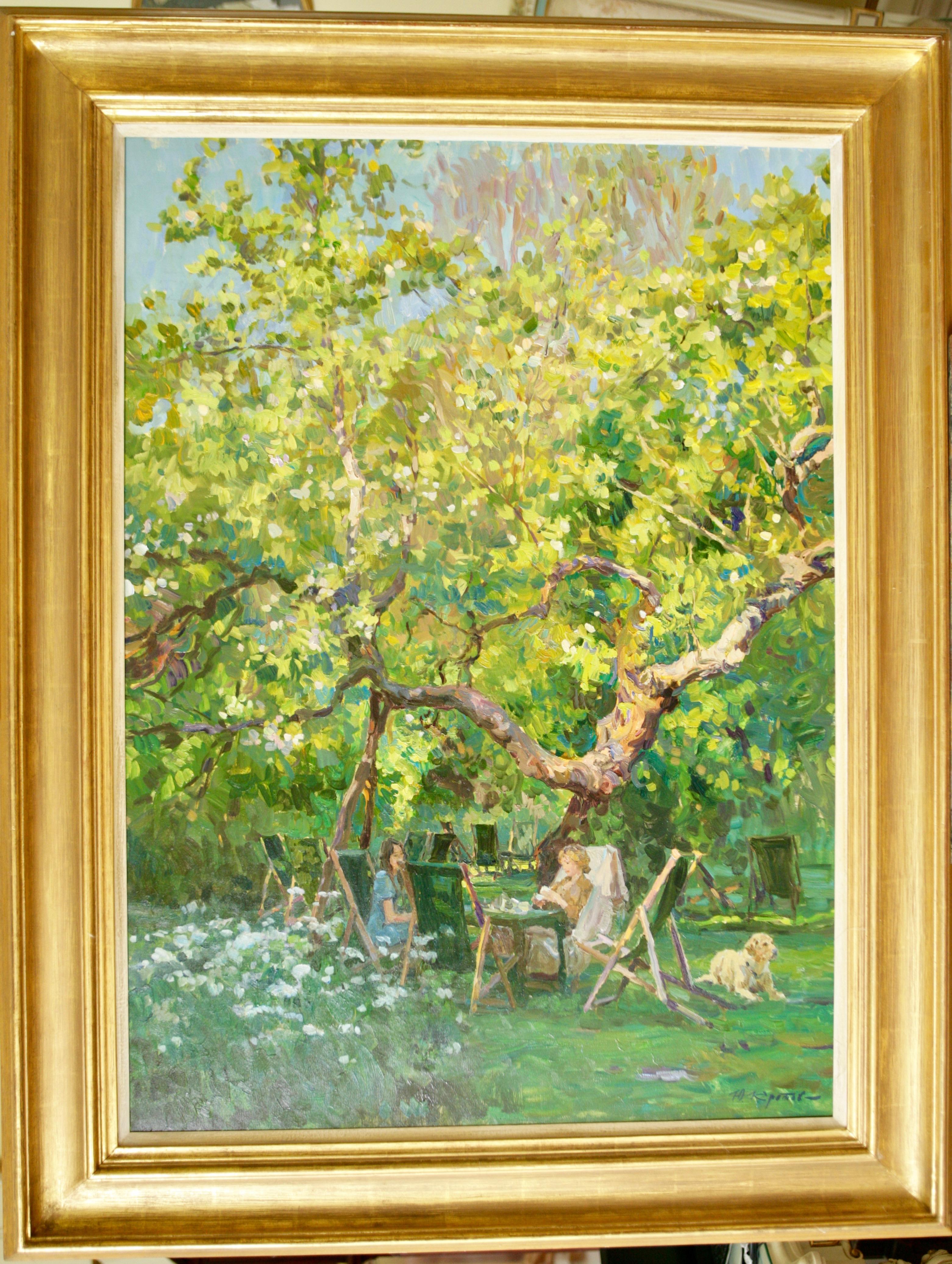 CONVERSACIÓN BAJO EL ÁRBOL ANCIANO..Yuri Krotov.artista ruso contemporáneo en venta 1