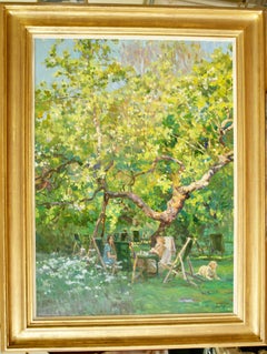 CONVERSATION UNDER THE ANCIENT TREE..Yuri Krotov.contemporary Russian artist