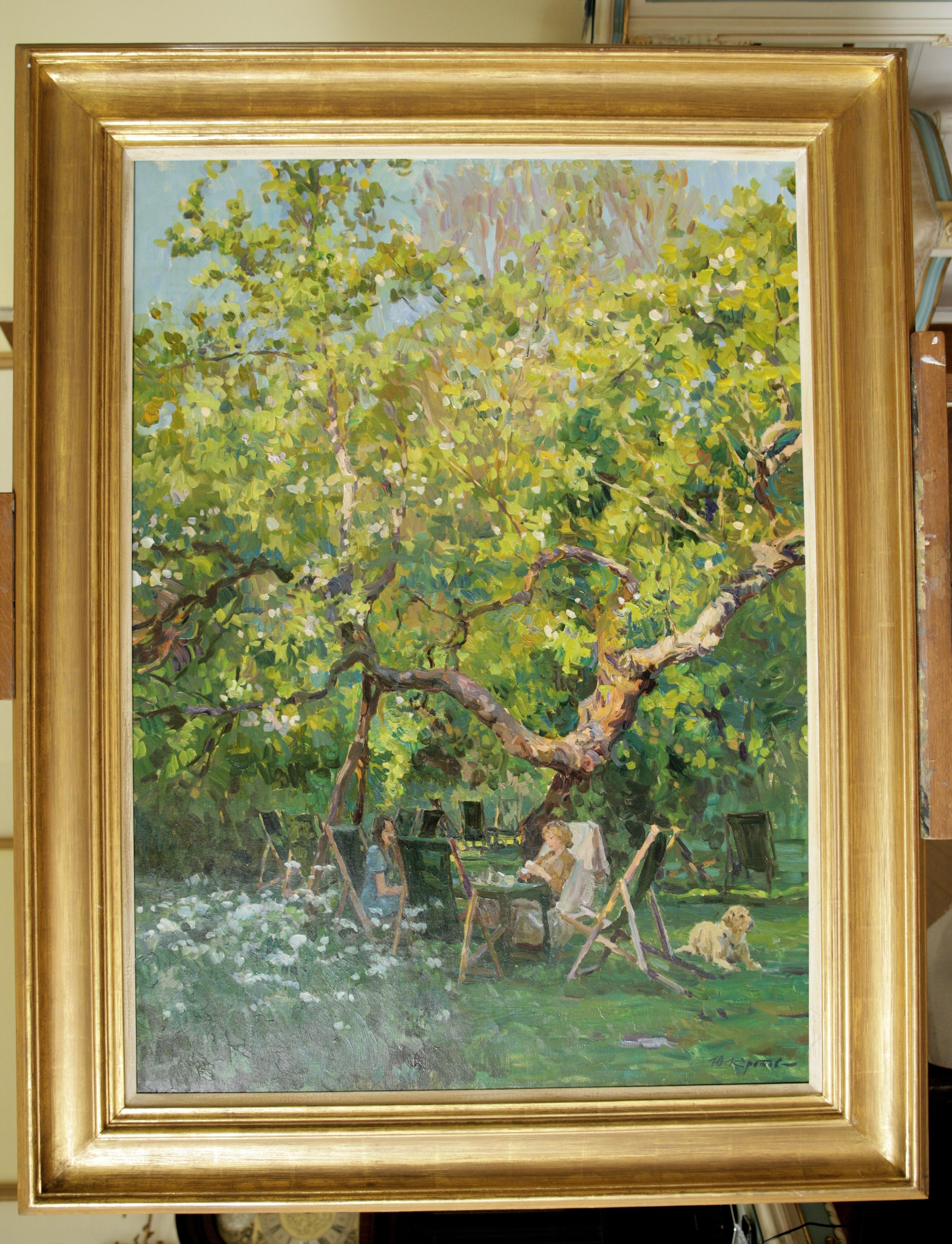 CONVERSACIÓN BAJO EL ÁRBOL ANCIANO..Yuri Krotov.artista ruso contemporáneo en venta 4