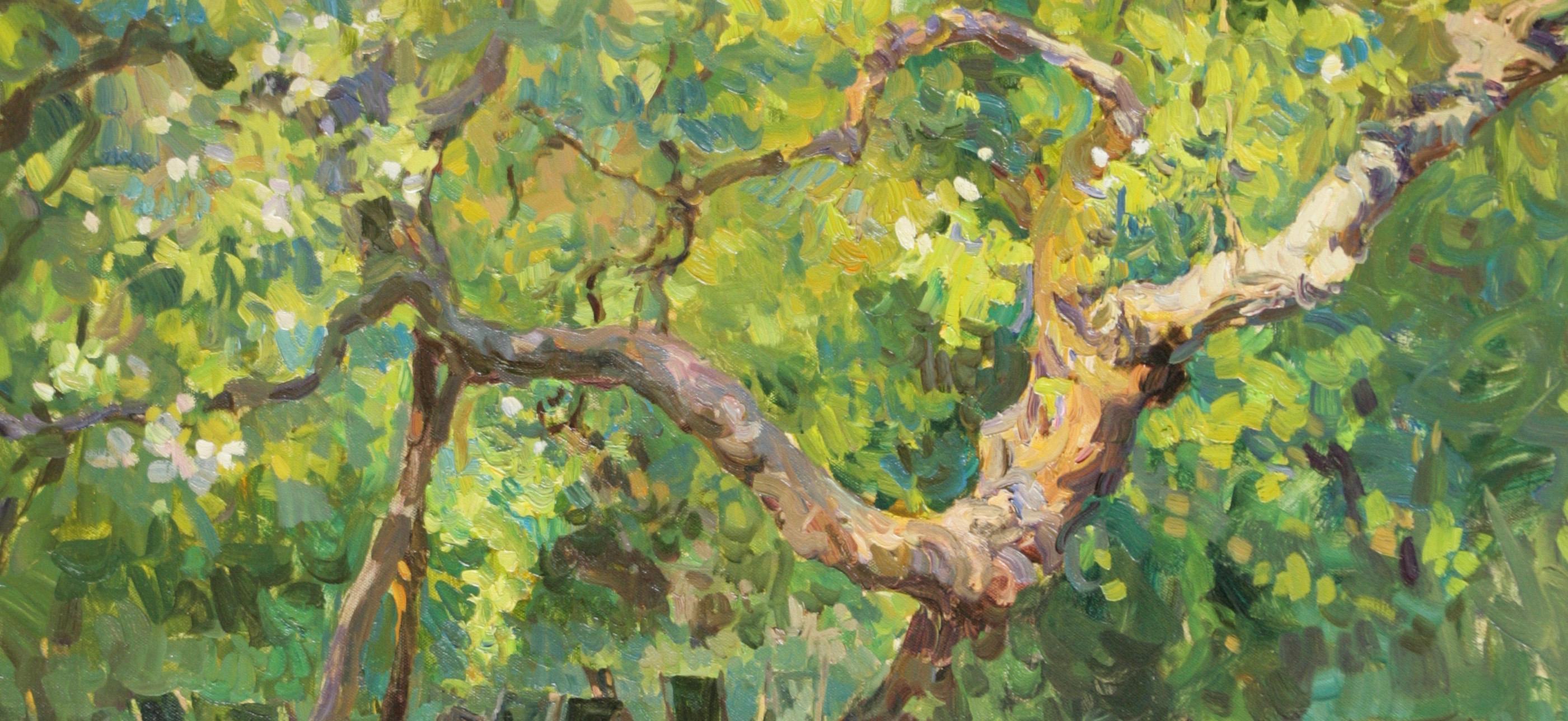 CONVERSATION UNDER THE ANCIENT TREE..Yuri Krotov.contemporary Russian artist For Sale 6