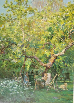 CONVERSATION UNDER THE ANCIENT TREE..Yuri Krotov.contemporary Russian artist