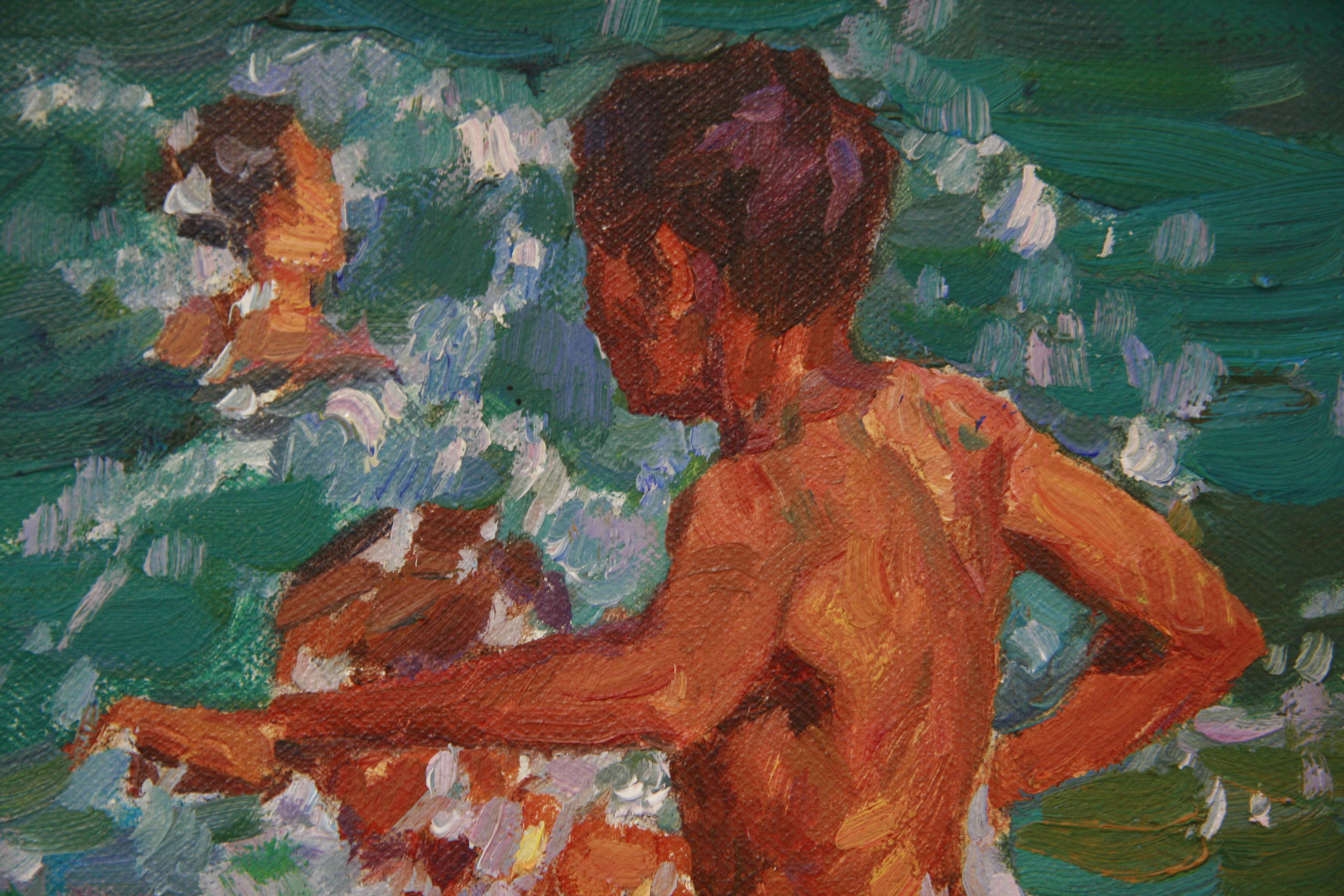 Olas saltarinas , , Yuri Krotov pintura al óleo impresionista rusa contemporánea en venta 9