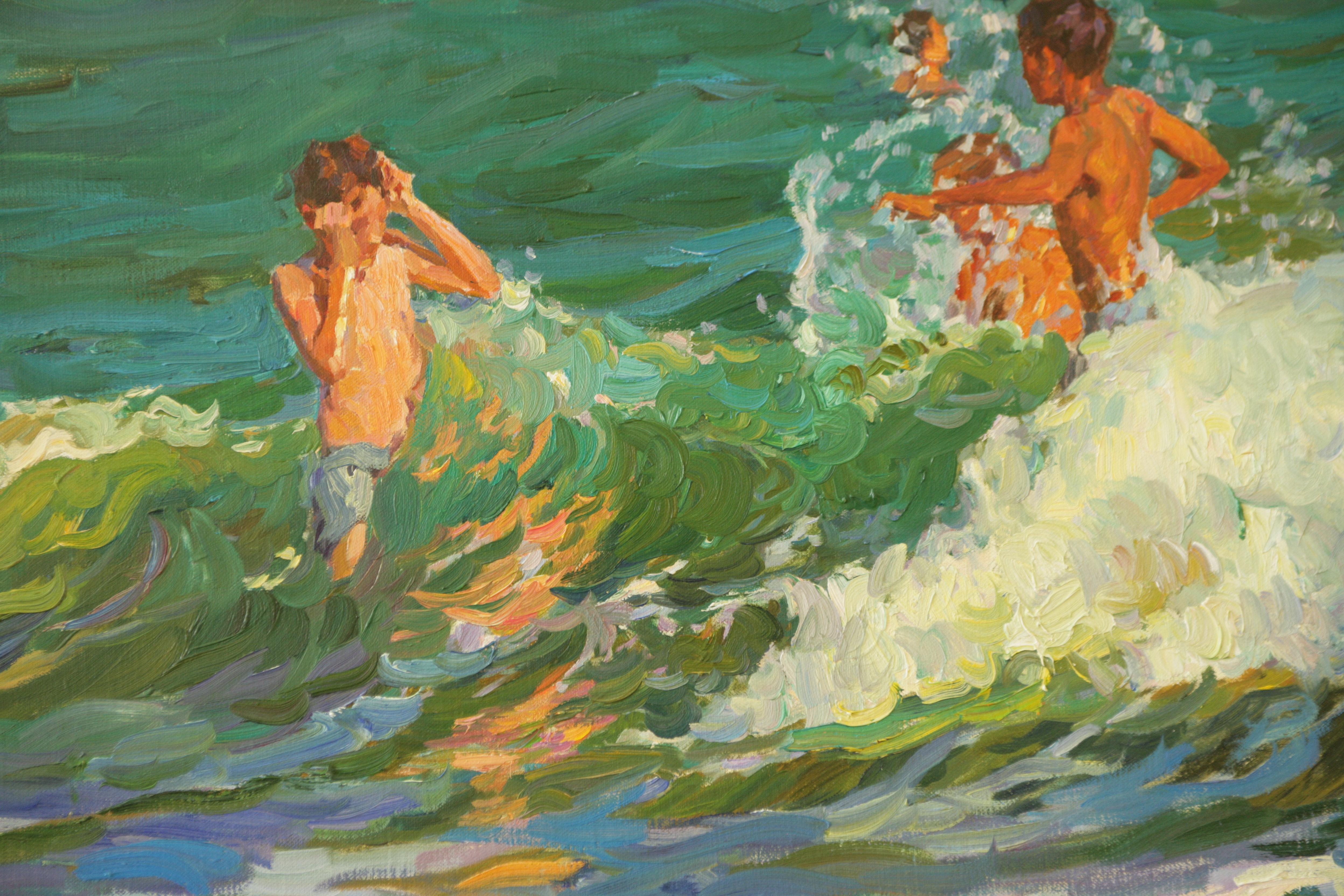 Olas saltarinas , , Yuri Krotov pintura al óleo impresionista rusa contemporánea en venta 3