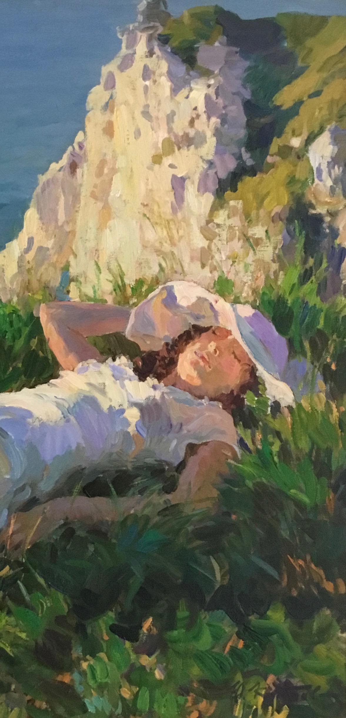 RESTING..PORT GOULPHAR BELLE IIE BRITTANY FRANCE..Yuri Krotov contemporary For Sale 4