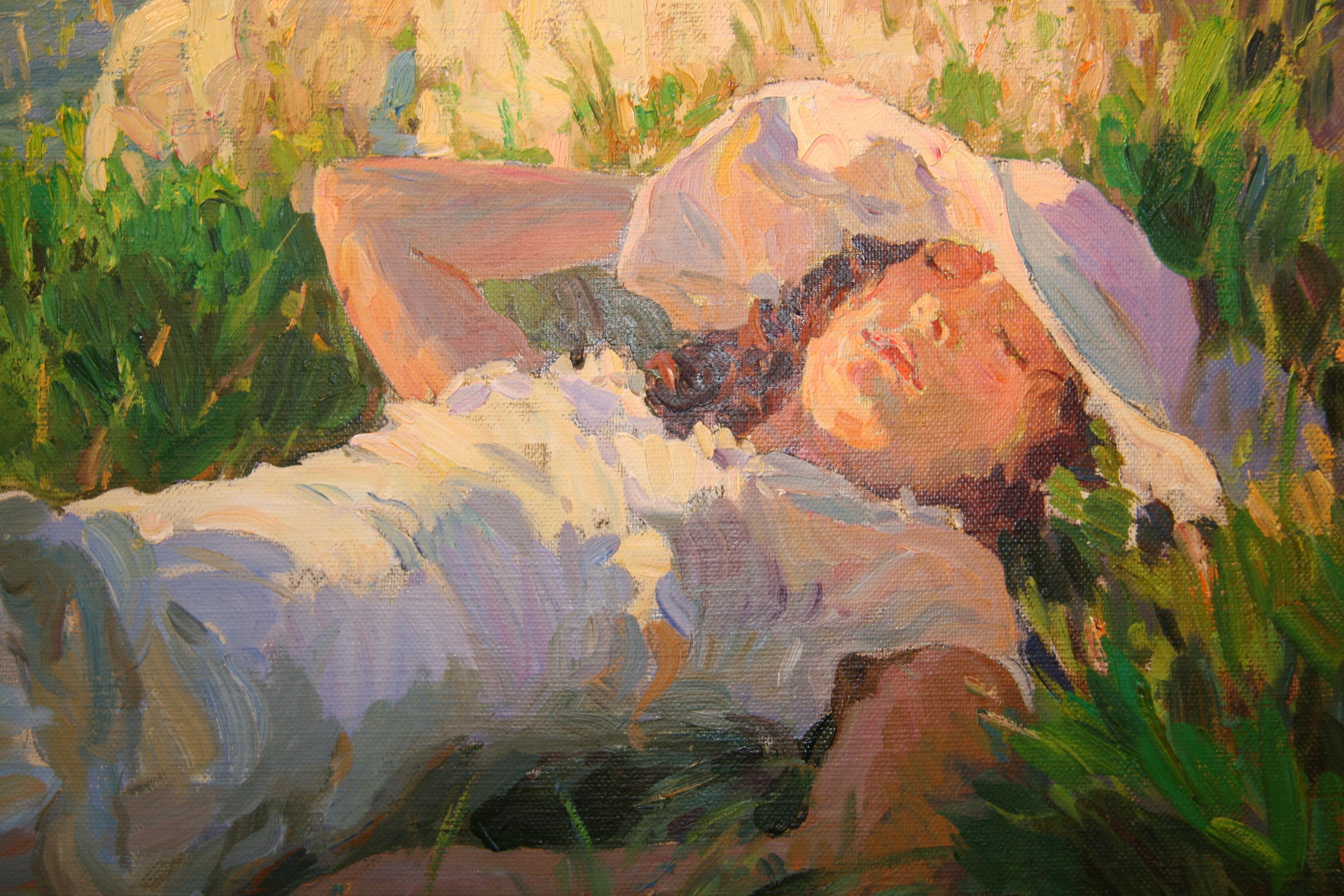 SLEEPING PORT GOULPHAR BELLE IIE BRITTANY FRANCE..Yuri Krotov Contemporary en vente 9