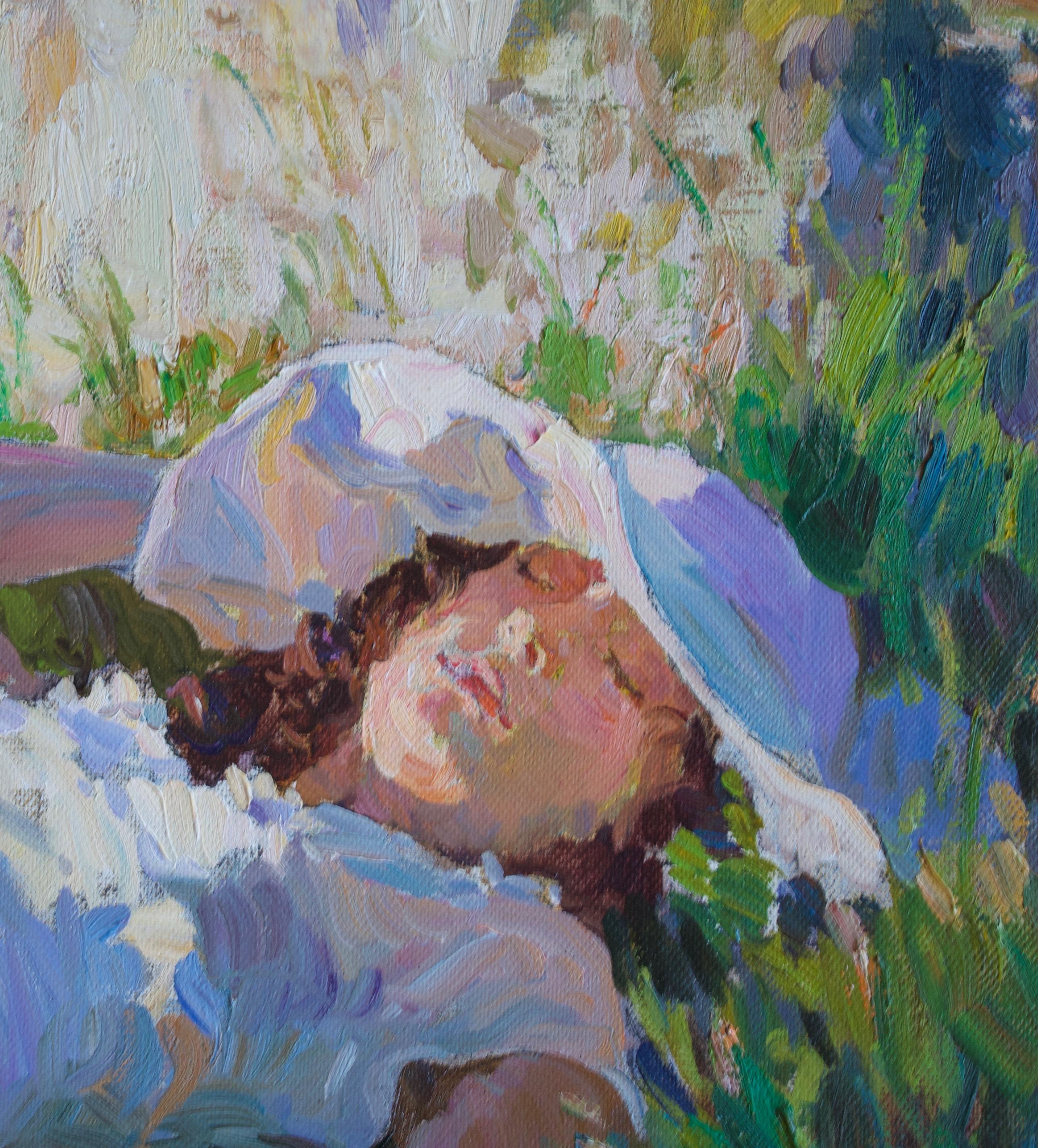 SLEEPING PORT GOULPHAR BELLE IIE BRITTANY FRANCE..Yuri Krotov Contemporary en vente 7