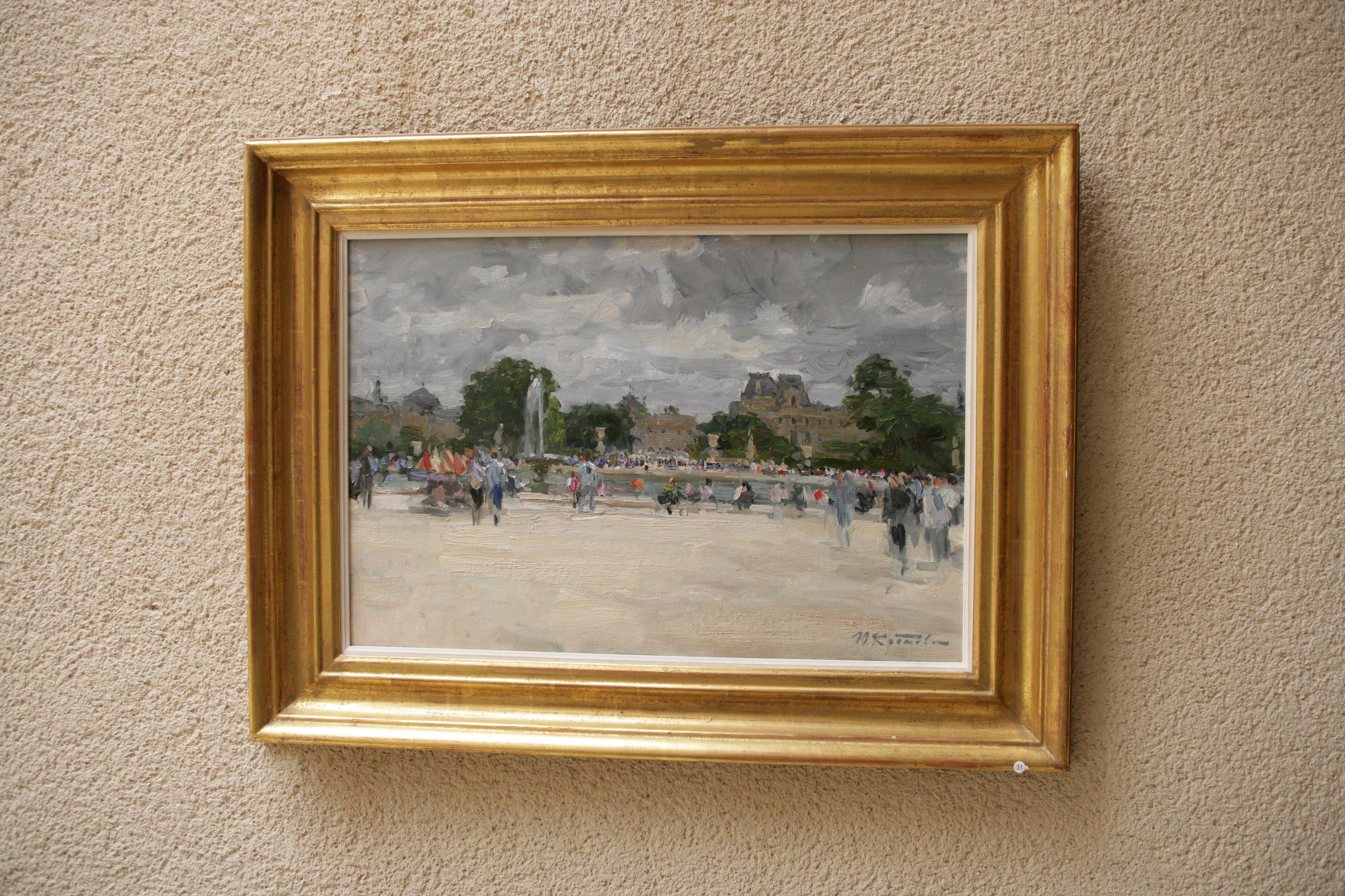 THE BOATING POND TUILERIES GARDES PARIS.Yuri Krotov Russian contemporary For Sale 9