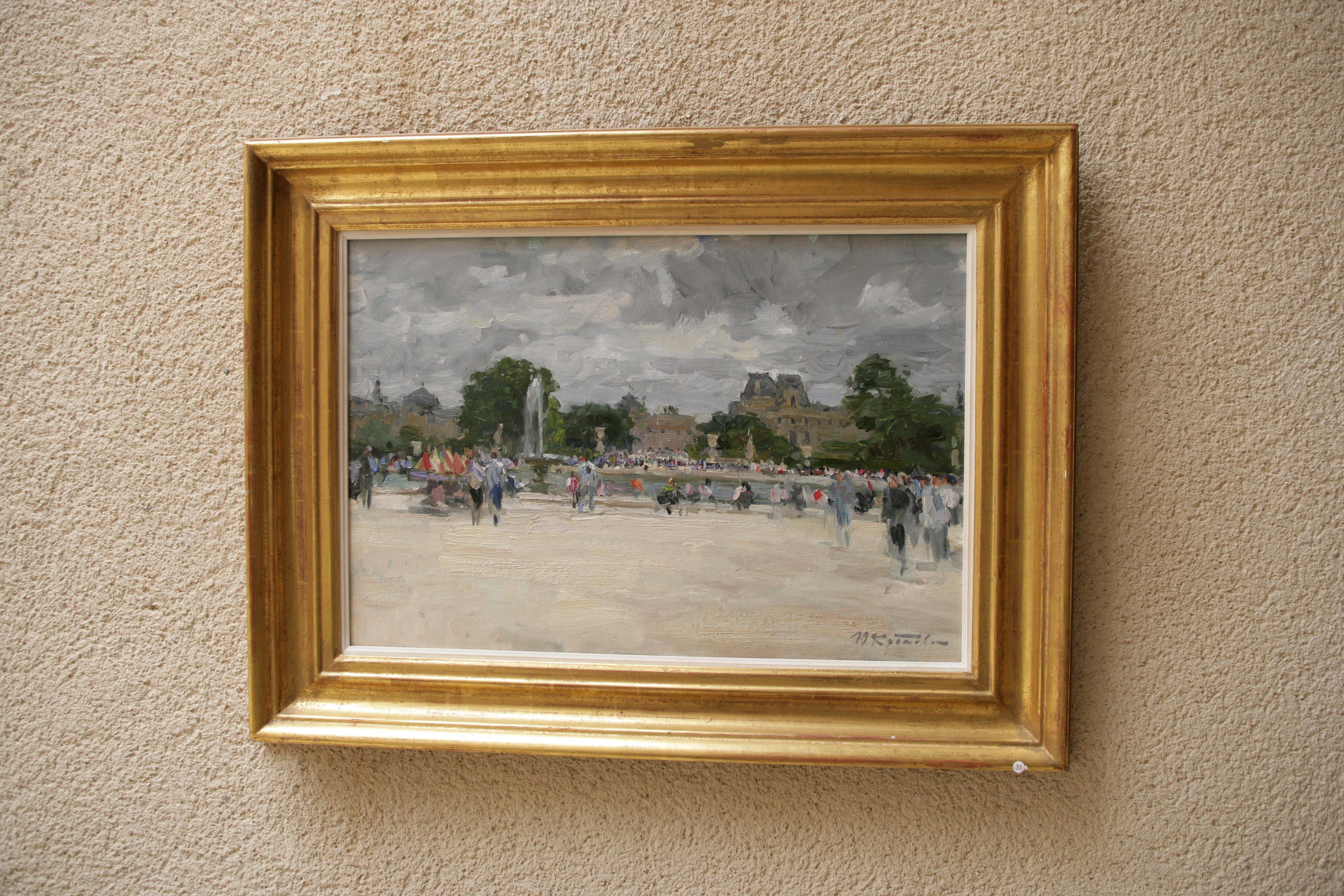 THE BOATING POND TUILERIES GARDES PARIS.Yuri Krotov Contemporain russe  en vente 12