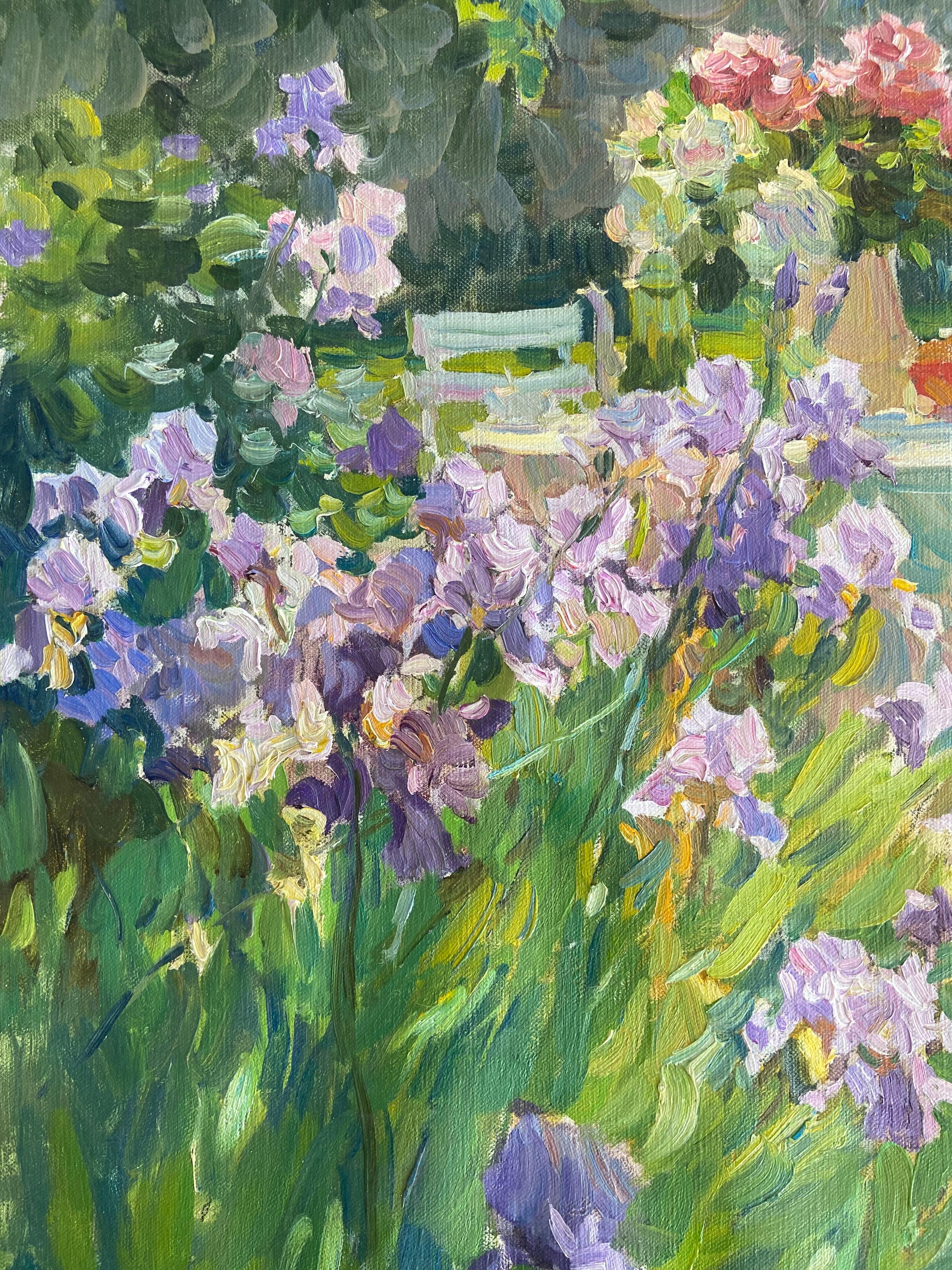 THE GARDEN TABLE AFTERNOON TEA YURI KROTOV artiste russe contemporain en vente 11