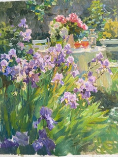THE GARDEN TABLE AFTERNOON TEA YURI KROTOV contemporary Russian artist