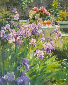 THE GARDEN TABLE AFTERNOON TEA YURI KROTOV contemporary Russian artist