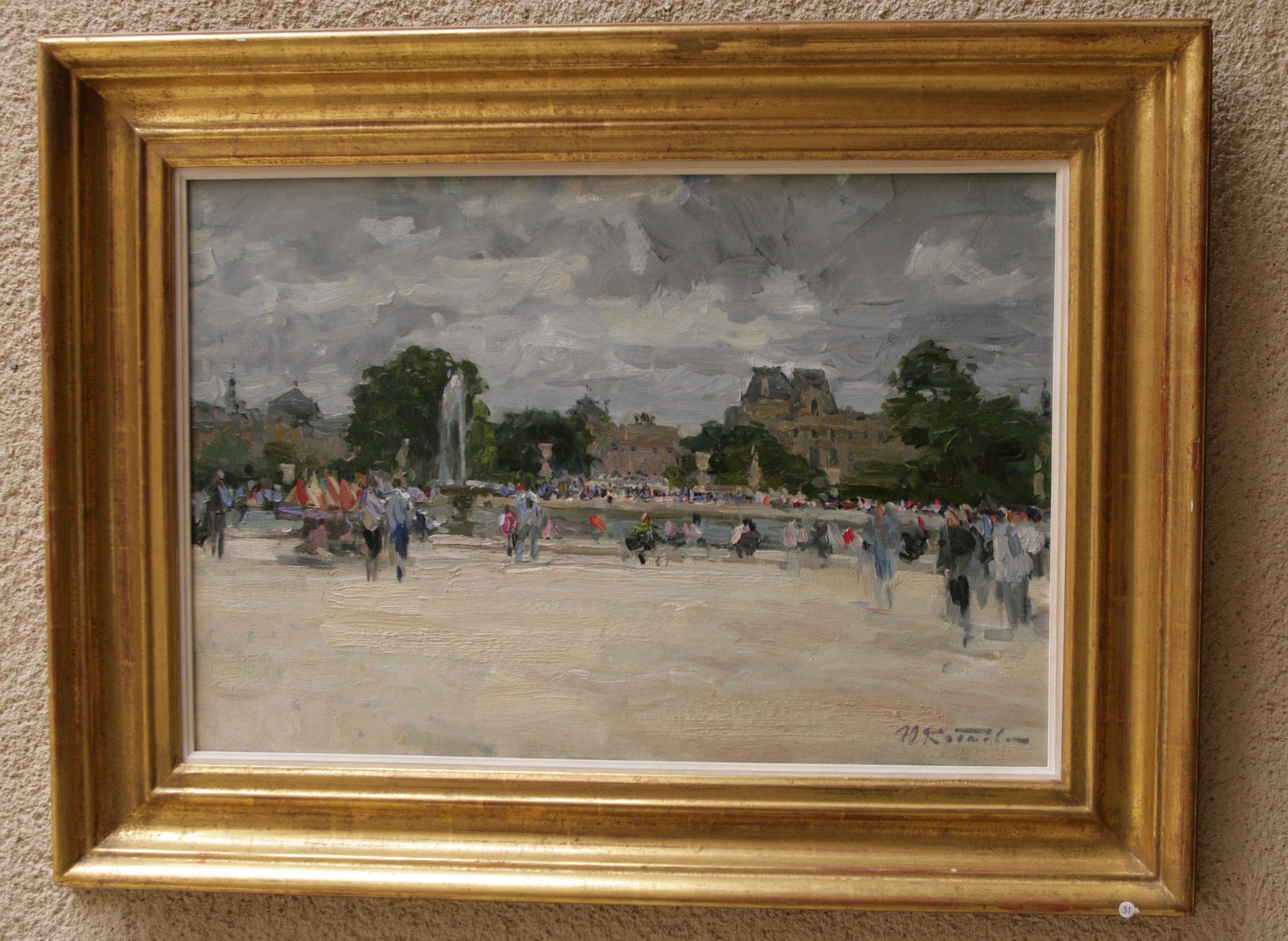 THE ROUND POND TUILLERRIES PARIS. YURI KROTOV  L'ARTISTE RUSSIAN CONTEMPORAIN en vente 9