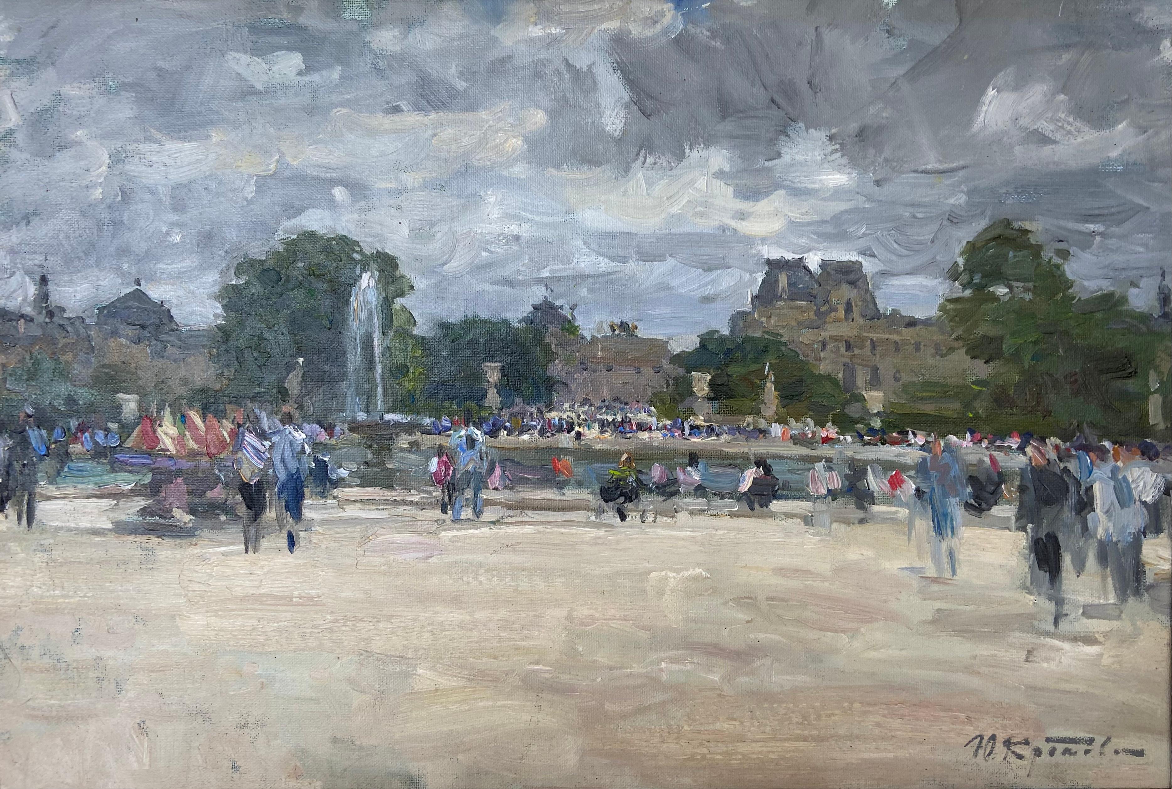 THE ROUND POND TUILLERRIES PARIS. YURI KROTOV  L'ARTISTE RUSSIAN CONTEMPORAIN en vente 12