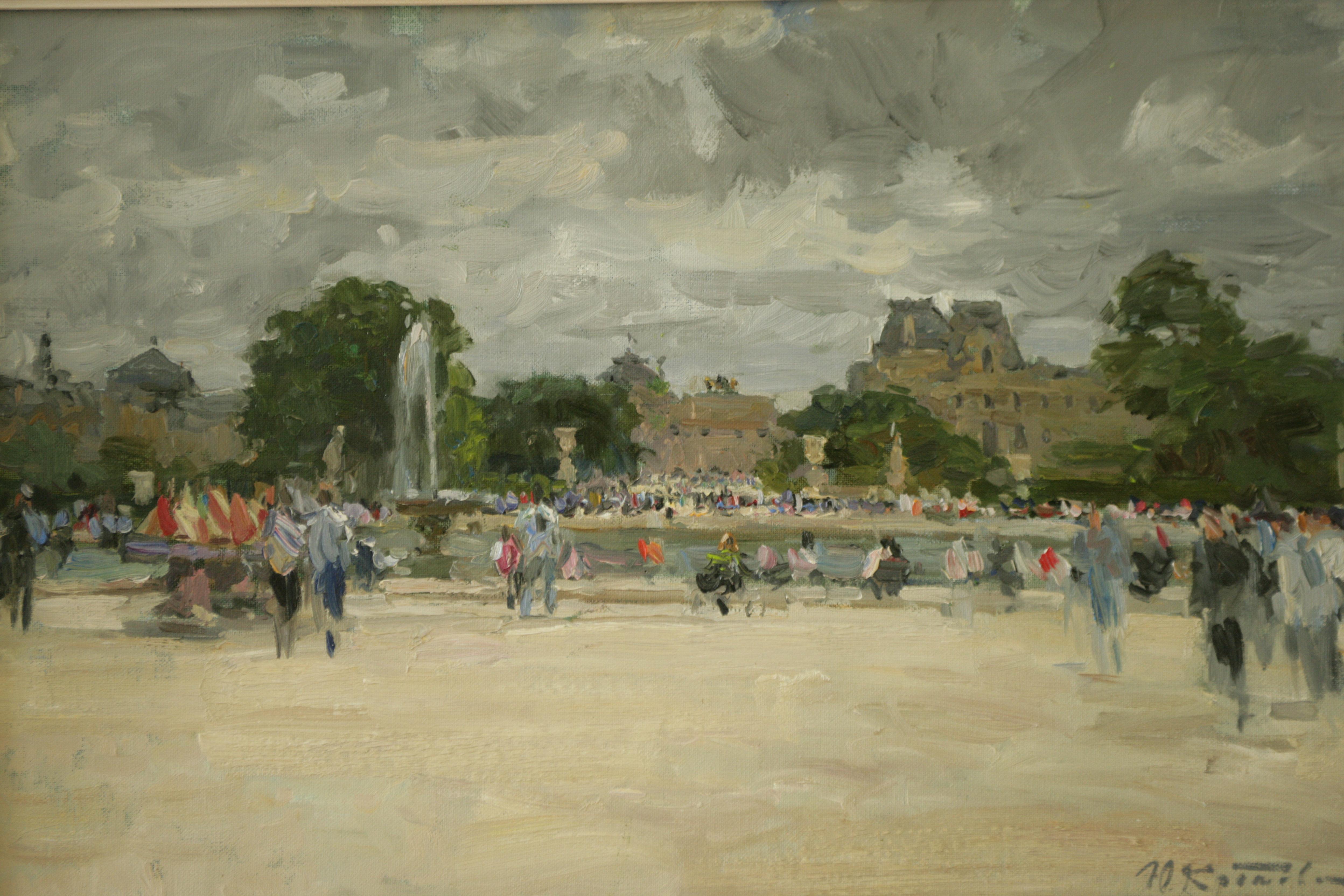 THE ROUND POND TUILLERRIES PARIS. YURI KROTOV  L'ARTISTE RUSSIAN CONTEMPORAIN en vente 2