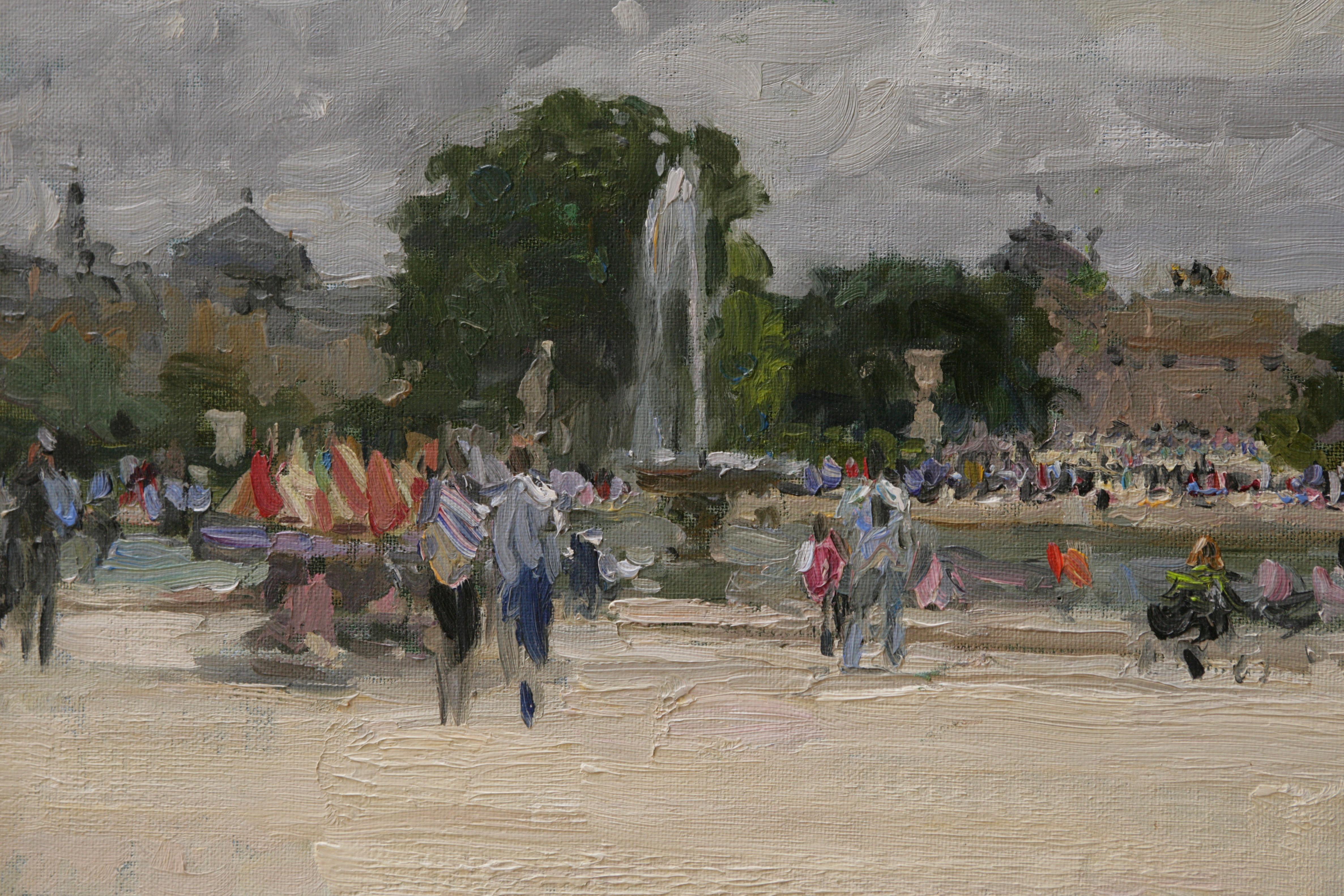 THE ROUND POND TUILLERRIES PARIS. YURI KROTOV  L'ARTISTE RUSSIAN CONTEMPORAIN en vente 4