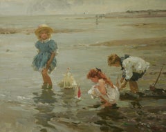 TOY SAIL PIRATES BOATS..Yuri Krotov Contempary Russian Impressionist unframed