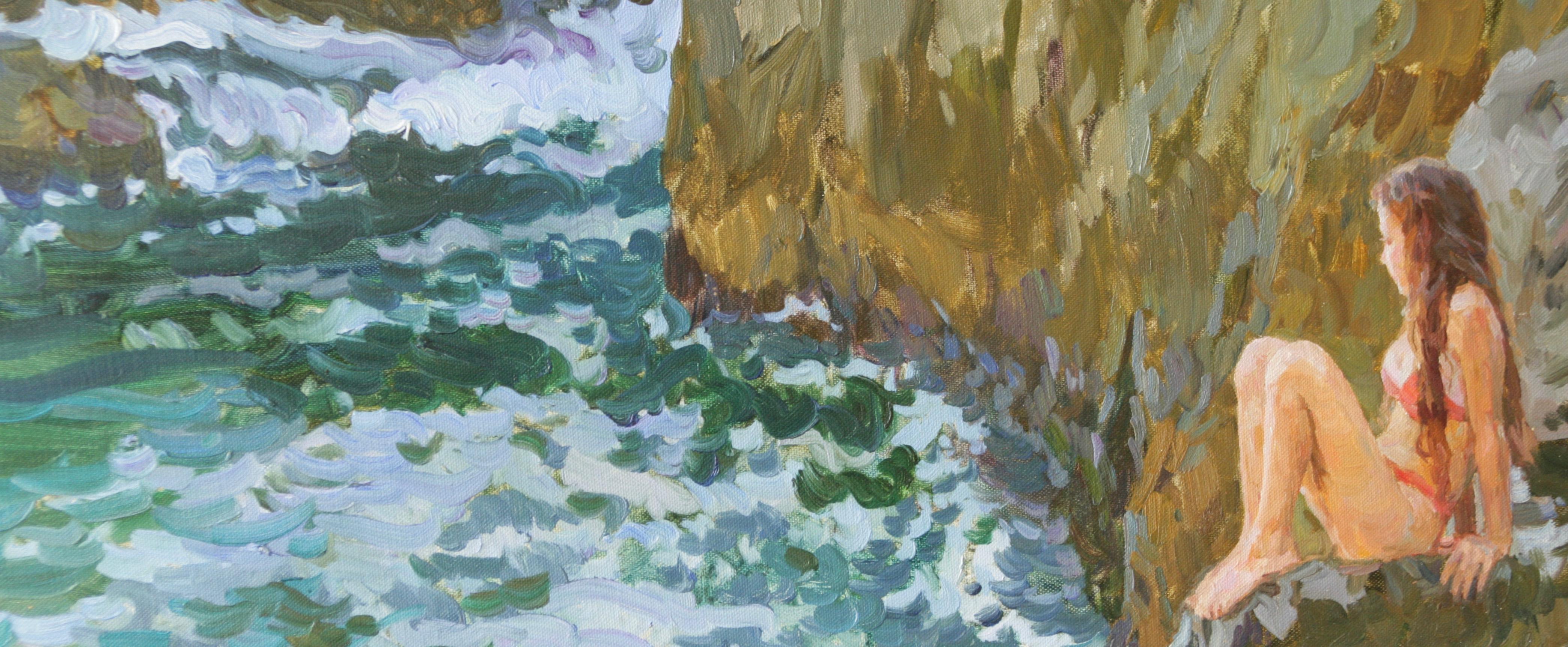 WAITING THE BIG WAVE, , , Yuri Krotov 1964  Russian impressionist For Sale 3