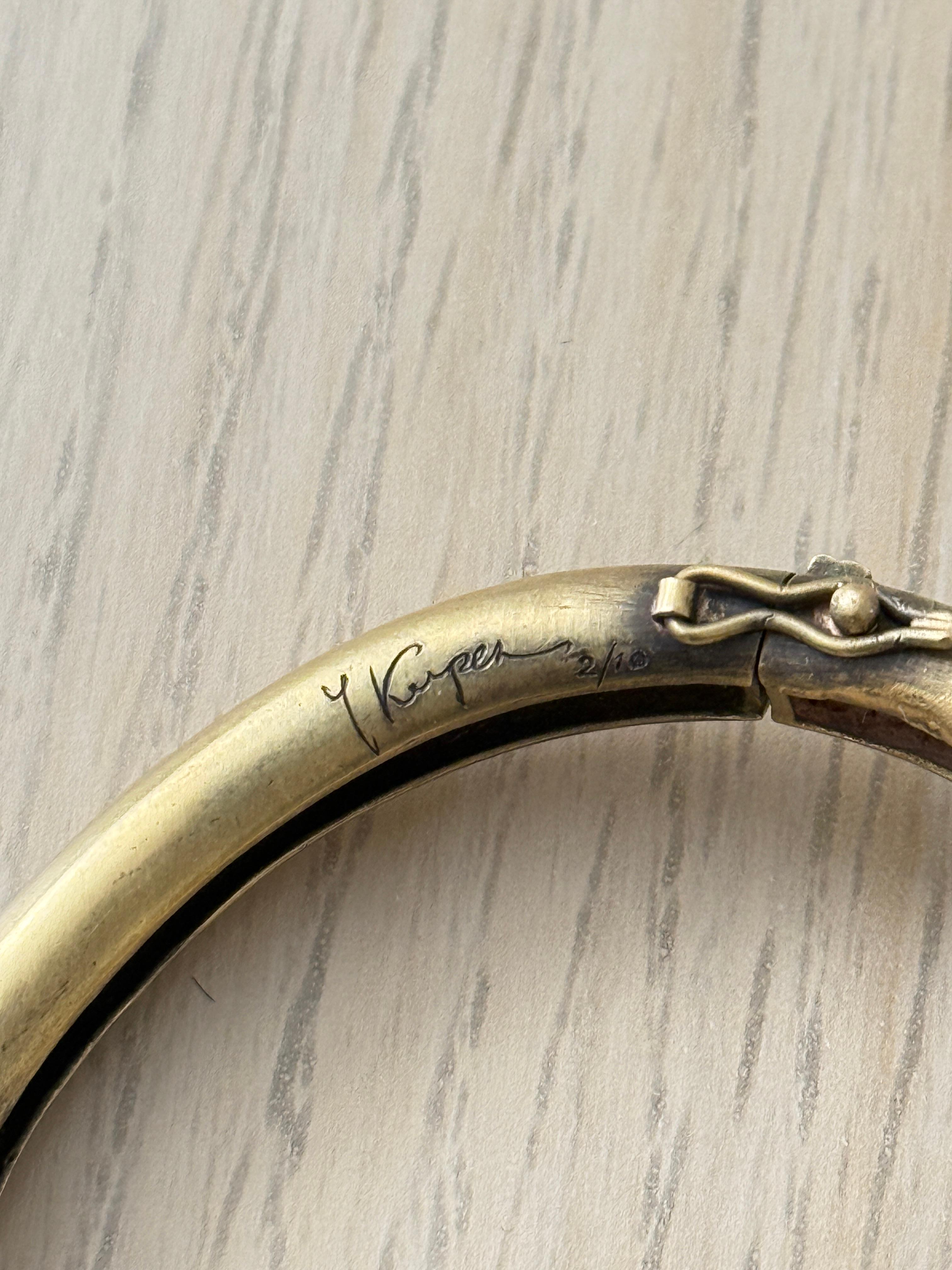 Yuri Kuper Gold and Diamond Lock Bracelet For Sale 1