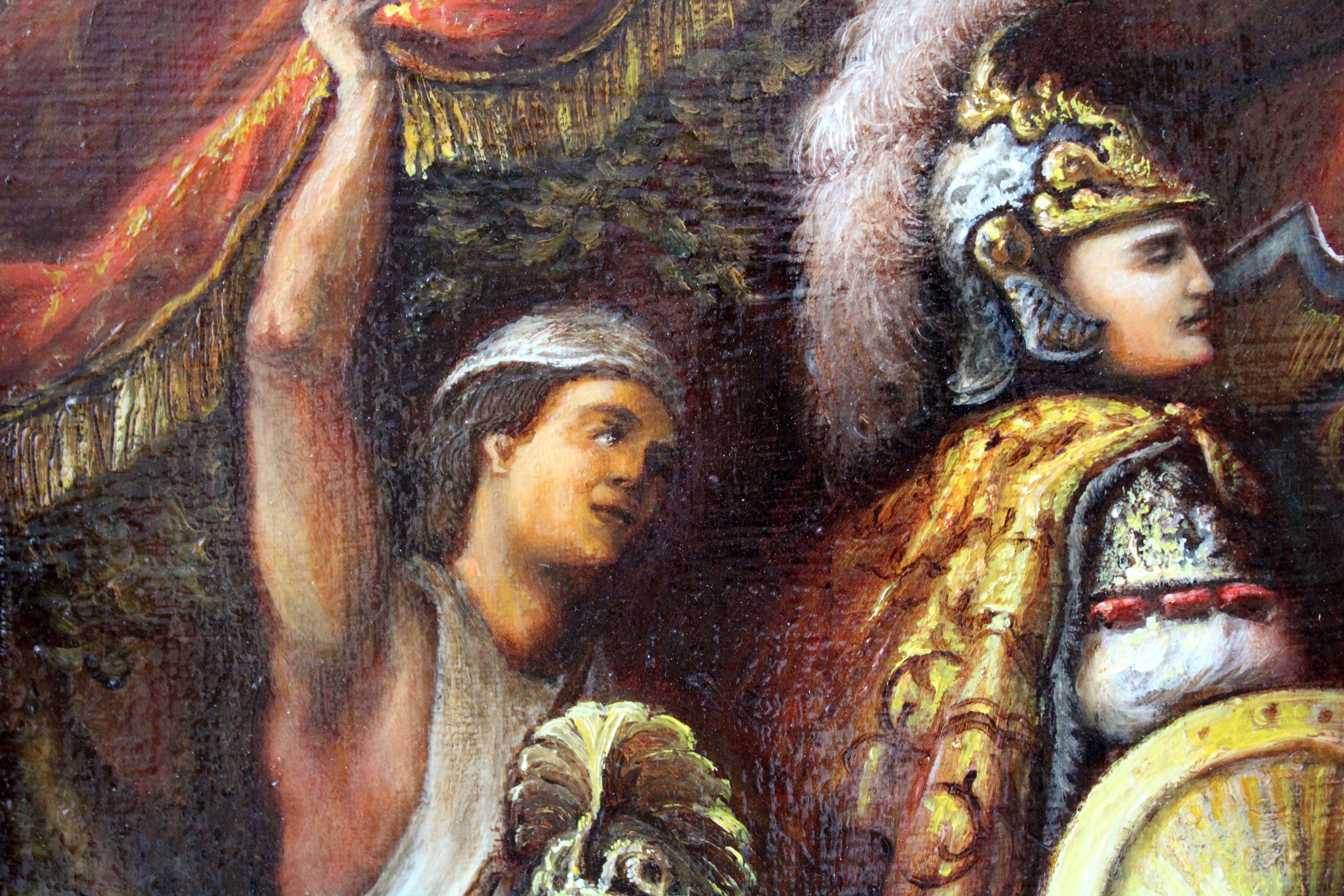 Cesare in viaggio verso Pompei. 1999, tela, olio, 40x50 cm - Portrait Painting Marrone di Yuri Safonoff 