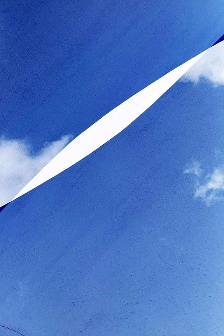 BLUE TRAMA 1 White Blue Sky Contemporary Paper Print Digital Yuri Tuma 1