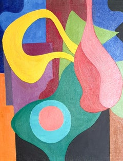 Late 20th Century Abstract Oil on Canvas " Flowers ".