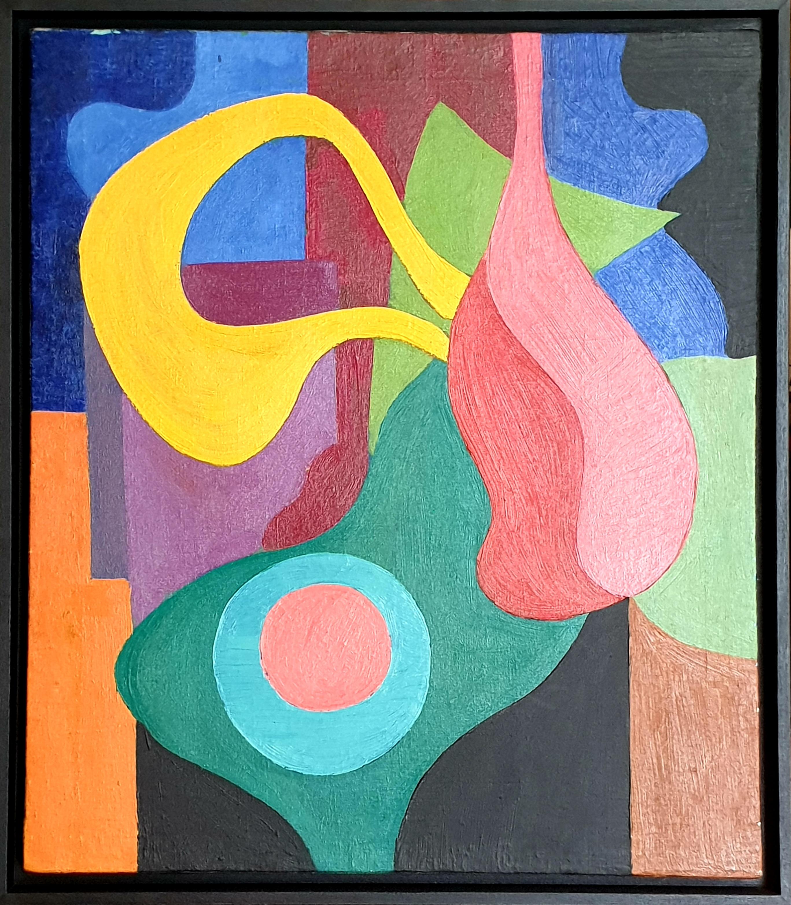 Abstract Painting di Yuri Vassilievich Titov - Olio astratto su tela della fine del XX secolo "Fiori".