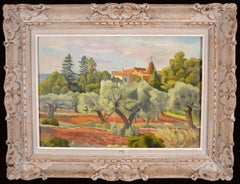 Vue de Provence - 1930's Impressionist South France Landscape Oil Painting