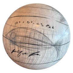 Yuri Zatarain Beige Charcoal Equation & Diagram Design Decorative Sphere Yuri Zatarain Beige Charcoal Equation & Diagram Design Decorative Sphere