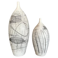 Vases en porcelaine Yuri Zatarain du milieu du siècle dernier