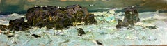 Gabbiani, Pittura paesaggistica realista, Olio su cartoncino, 2020