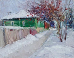 Russische zeitgenössische russische Kunst von Yuriy Demiyanov - Bergaschen im Winter