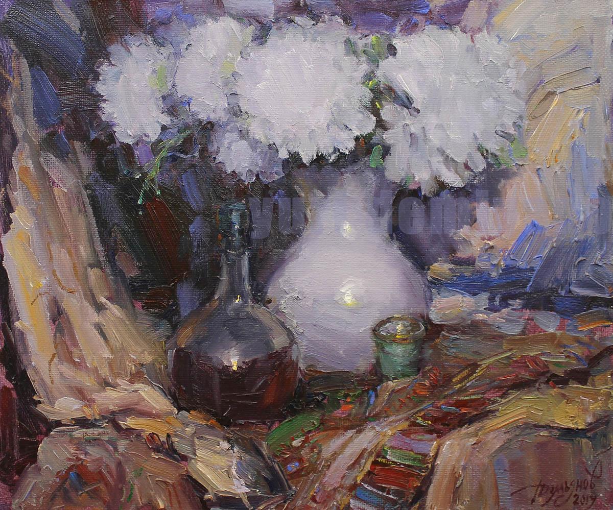 Russian Contemporary Art by Yuriy Demiyanov - Round & White For Sale 1