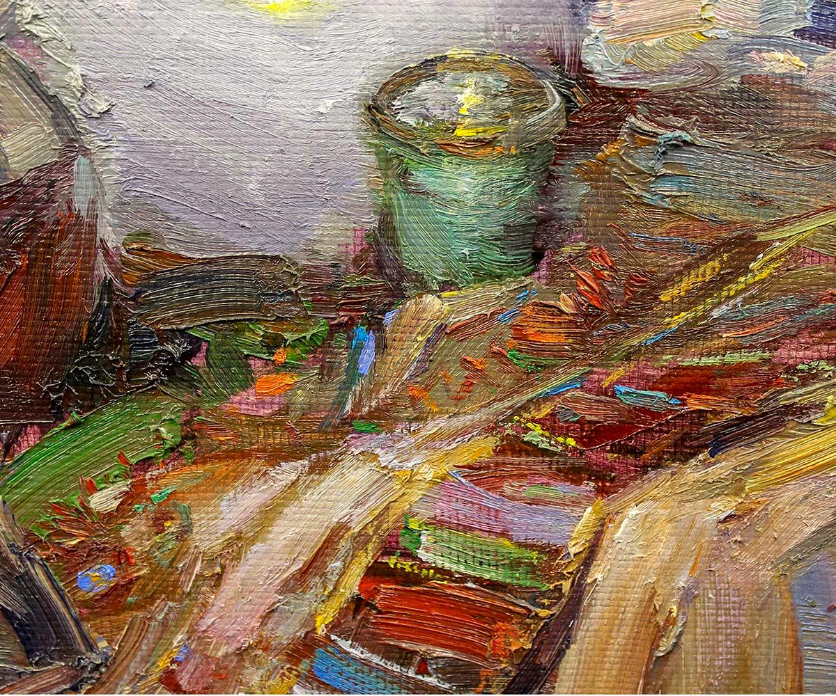 Arte contemporáneo ruso de Yuriy Demiyanov - Redondo y Blanco en venta 2