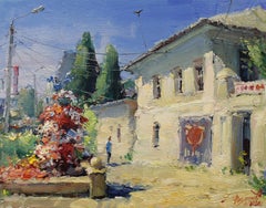 Art contemporain russe par Yuriy Demiyanov - Paysage avec cyprès
