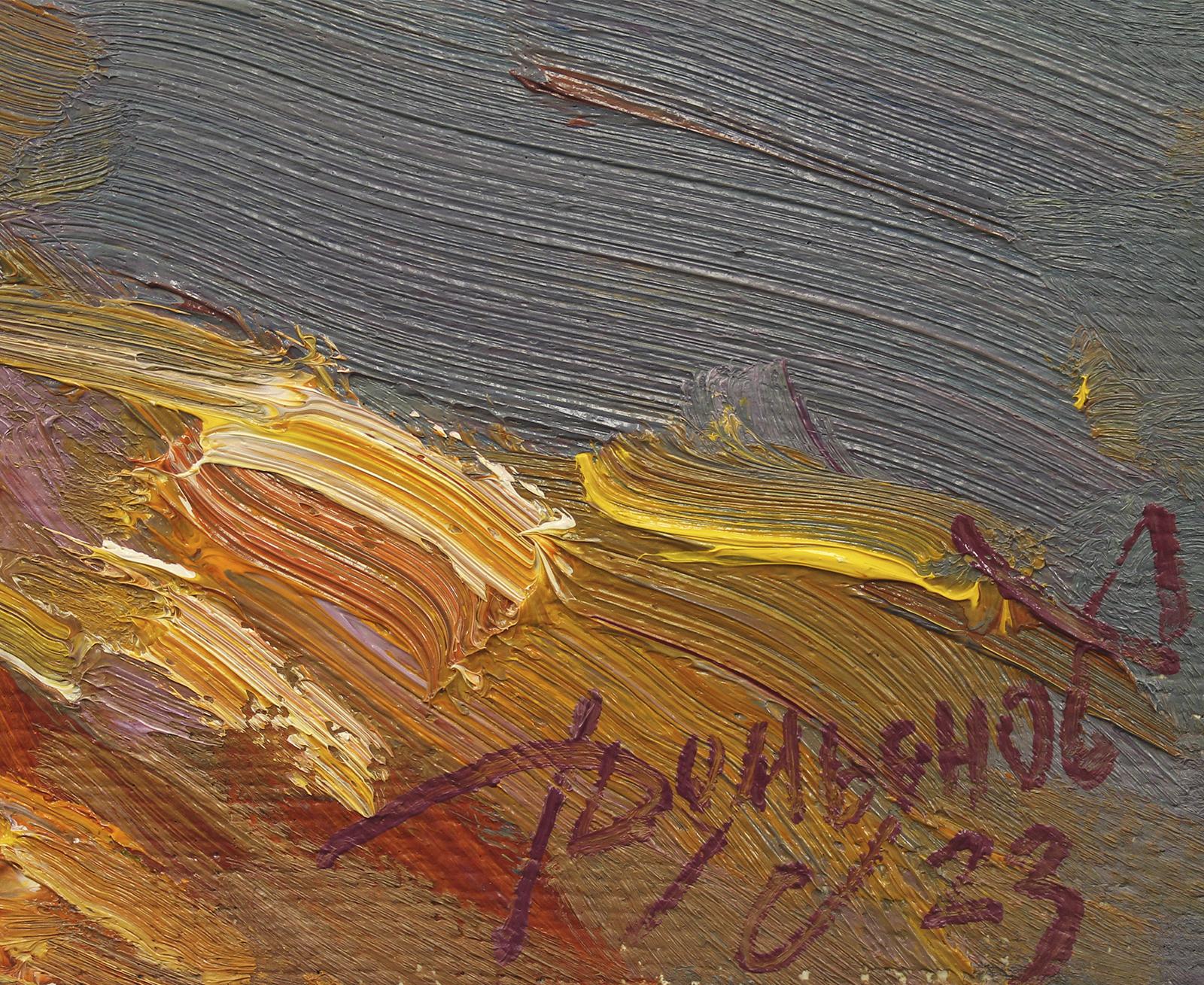 Russian Contemporary Art by Yuriy Demiyanov - Phloxes sur Rouge For Sale 1